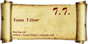 Tusa Tibor névjegykártya